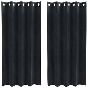 vidaXL Cortinas opacas 2 pcs Negro 140 x 175 cm Terciopelo
