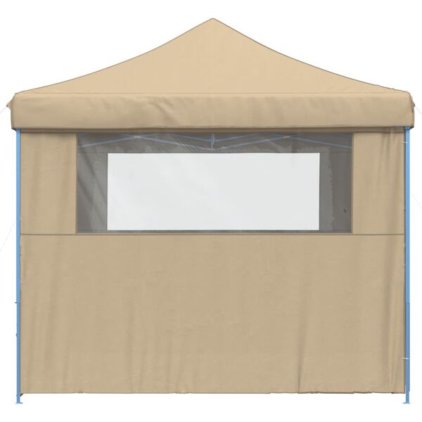 vidaXL Tienda de fiesta plegable Pop-Up con 4 paredes laterales beige