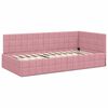 vidaXL Estructura de cama en esquina Rosa 90 cm x 190 cm Terciopelo