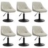 vidaXL Silla de comedor giratoria 6 uds terciopelo crema