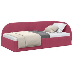 vidaXL Estructura de cama en esquina Rojo vino 90 cm x 200 cm