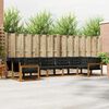 vidaXL Conjunto de sof&aacute;s de exterior con coj&iacute;n 7 pcs Natural y negro