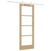 vidaXL Puerta Corredera 73,5 x 198,5 cm Madera de pino maciza y vidrio