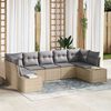 vidaXL Conjunto de sof&aacute; de jard&iacute;n 7 pcs Beige rat&aacute;n sint&eacute;tico