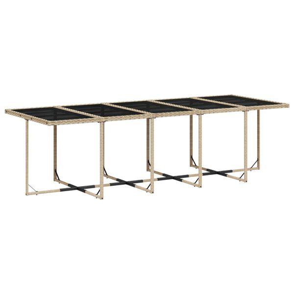 vidaXL Set comedor de jard&iacute;n con cojines 15 pzas rat&aacute;n sint&eacute;tico beige