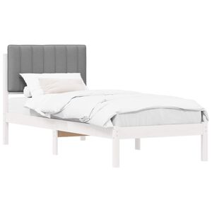 vidaXL Estructura de Cama con Cabecera Tapizada Gris Claro 80 x 200 cm