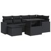 vidaXL Set de sof&aacute;s de jard&iacute;n 7 pzas con cojines rat&aacute;n sint&eacute;tico negro