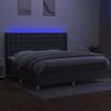 vidaXL Cama box spring colch&oacute;n y luces LED tela gris claro 200x200 cm