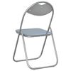 vidaXL Silla Plegable 2 pcs Gris 48 x 43,5 x 81 cm Cuero sint&eacute;tico