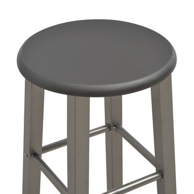 vidaXL Set mesa y sillas altas de cocina 3 pzas madera acero antracita