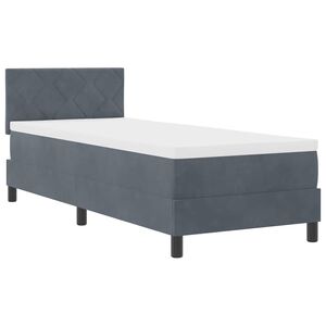 vidaXL Cama con Somier y Colchón Gris oscuro 80 x 200 cm tela