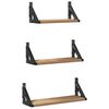 vidaXL Estante de pared 3 uds. Roble Humo 37 x 12 x 13 cm