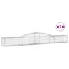 vidaXL Cestas de gaviones 10 uds forma de arco hierro 400x50x40/60 cm