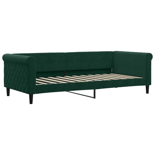 vidaXL Sofá cama nido con colchón terciopelo verde oscuro 90x200 cm