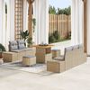 vidaXL Conjunto de sof&aacute;s de jard&iacute;n con coj&iacute;n 8 pcs Beige Polirat&aacute;n
