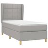 vidaXL Cama box spring con colch&oacute;n tela gris claro 90x190 cm