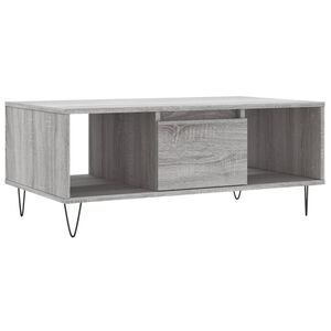 vidaXL Mesa de centro madera contrachapada gris Sonoma 90x50x36,5 cm