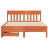 vidaXL Estructura de cama sin colch&oacute;n madera maciza marr&oacute;n 135x190 cm