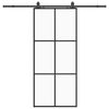 vidaXL Puerta corredera con set herrajes negro 90x205 cm vidrio ESG