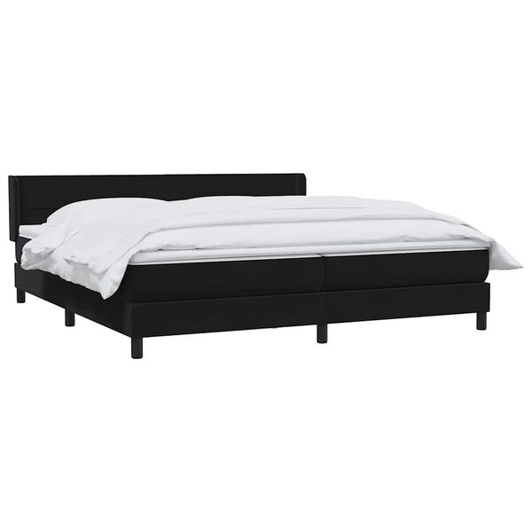 vidaXL Cama box spring con colch&oacute;n terciopelo negro 180x210 cm