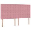 vidaXL Cama con tira de luces LED Rosa 180 x 200 cm Terciopelo