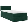 vidaXL Cama otomana con colch&oacute;n y LED terciopelo verde oscuro 80x200cm