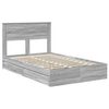 vidaXL Cama con almacenamiento con cabecera Gris Sonoma 135 x 190 cm