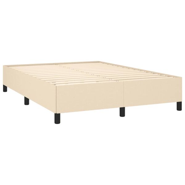 vidaXL Cama box spring con colch&oacute;n tela color crema 140x190 cm