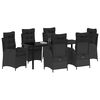 vidaXL Conjunto de Comedor de Jard&iacute;n 7 pcs Negro rat&aacute;n sint&eacute;tico