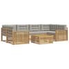 vidaXL Conjunto de sof&aacute;s de exterior 7 uds. Blanco y Gris Claro