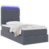 vidaXL Cama con almacenamiento y LED con LED Gris oscuro 90 x 200 cm