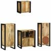 vidaXL Juego de muebles de ba&ntilde;o con caj&oacute;n 4 pcs Madera de mango maciza