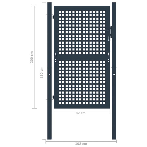 vidaXL Puerta de valla de acero antracita 102x200 cm