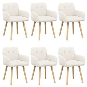 vidaXL Sillas de comedor 6 uds. Boucl&eacute; Crema 59 x 57 x 85 cm