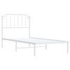 vidaXL Estructura cama sin colch&oacute;n con cabecero metal blanco 90x190 cm
