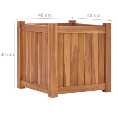 vidaXL Arriate elevado madera maciza de teca 40x40x40 cm