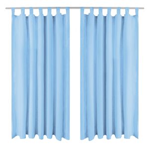 vidaXL Cortinas de micro-raso con bucles 2 unidades 140x175cm turquesa
