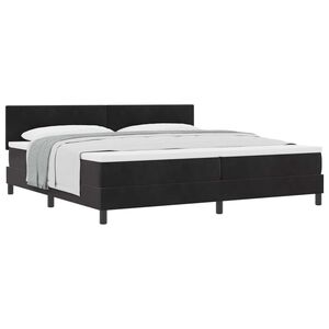 vidaXL Cama tipo Box Spring con colch&oacute;n Negro 200 x 200 cm Terciopelo