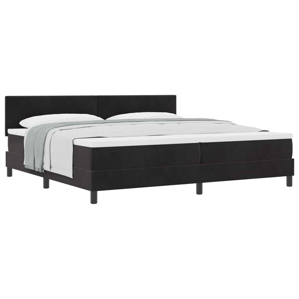 vidaXL Cama tipo Box Spring con colch&oacute;n Negro 200 x 200 cm Terciopelo
