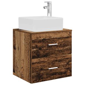 vidaXL Vanidad con Lavabo de Pared Madera envejecida 49,5 x 41 x 63 cm