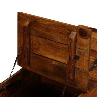 vidaXL Baúl de almacenamiento madera maciza de sheesham 90x50x35 cm