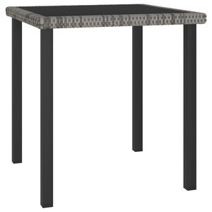 vidaXL Mesa de comedor para jardín ratán sintético gris 70x70x73 cm