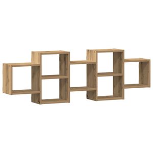 vidaXL Estante de pared madera ingenier&iacute;a roble artisian 129x18x42 cm