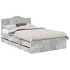 vidaXL Estructura de cama Gris Concreto 135 x 190 cm Madera Ingenieril