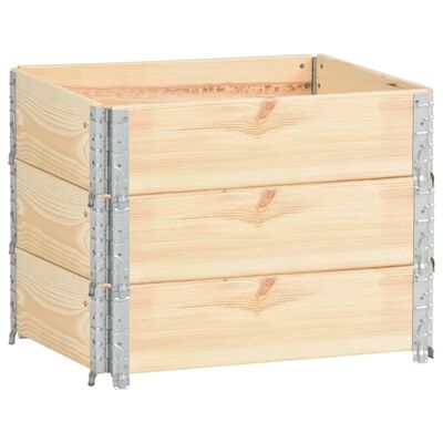 vidaXL Collares de caja de pallet 3 uds madera maciza de pino 60x80 cm