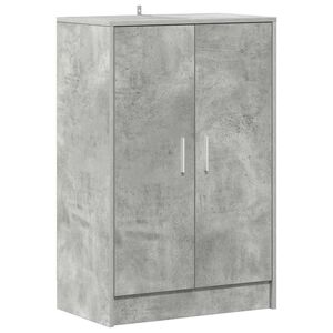 vidaXL Zapatero de madera de ingenier&iacute;a gris hormig&oacute;n 60x35x92 cm