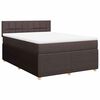 vidaXL Cama box spring con colch&oacute;n tela marr&oacute;n oscuro 140x190 cm