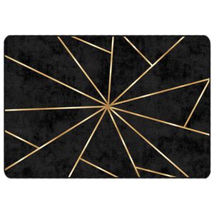 vidaXL Alfombra lavable antideslizante negro y dorado 120x180 cm