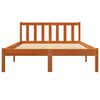 vidaXL Estructura de cama sin colch&oacute;n madera maciza marr&oacute;n 135x190 cm