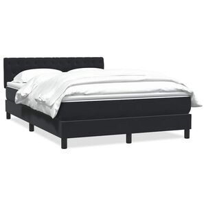 vidaXL Cama box spring con colch&oacute;n terciopelo negro 160x210 cm
